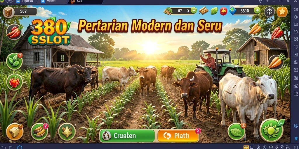 Tangkapan layar menunjukkan gameplay seru dalam pertanian.