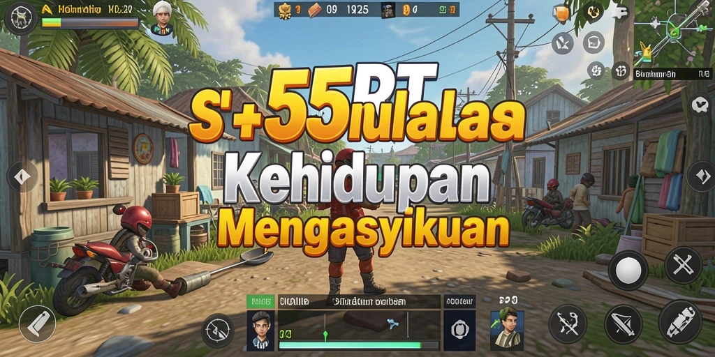 Screenshot gameplay 55RT yang menunjukkan interaksi antar karakter.