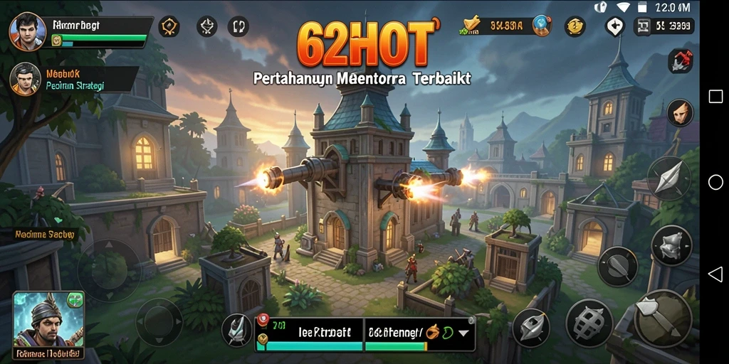 Menampilkan aksi menegangkan dalam gameplay Tower Defense.