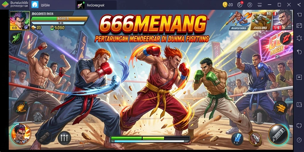 Tampilan seru dari gameplay pertarungan di 666MENANG.