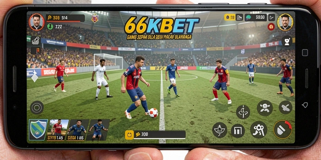 Tampilan gameplay 66KBET dengan aksi di lapangan yang seru.