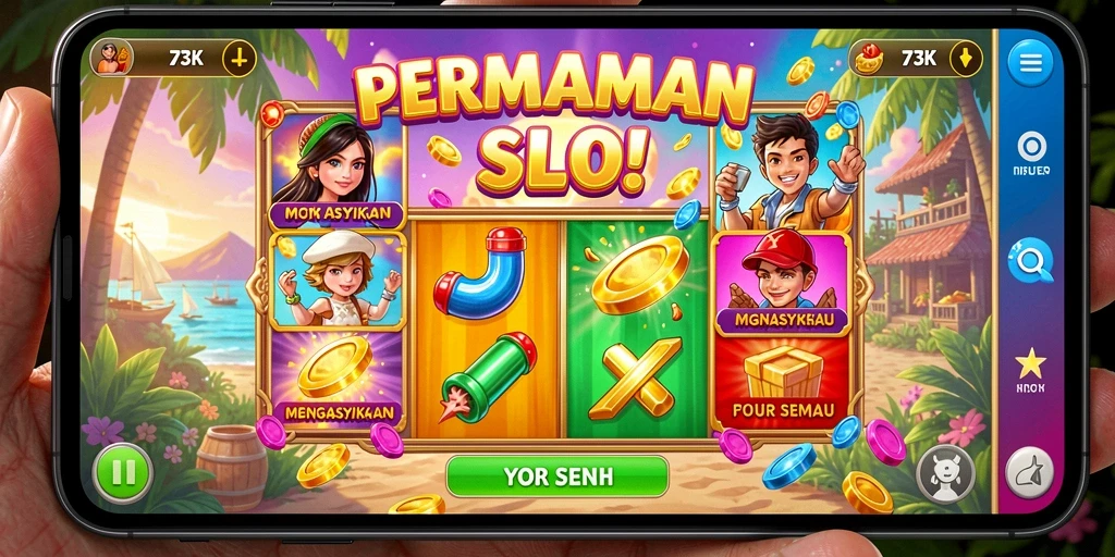 Screenshot utama 73K menampilkan gameplay Slot yang mendebarkan.