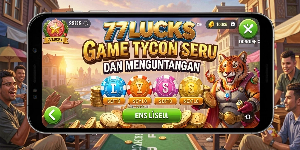 Screenshot gameplay 77LUCKS yang menampilkan keseruan membangun bisnis.
