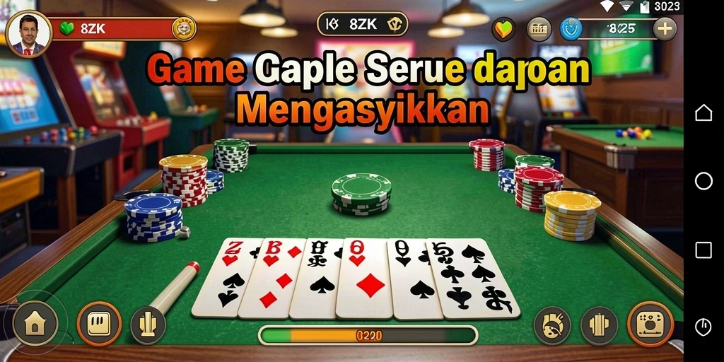 Screenshot gameplay 8ZK menampilkan momen seru saat bermain Gaple.