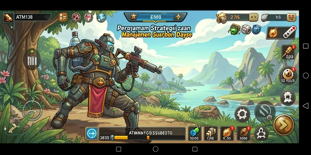 Screenshot gameplay menarik dari ATM138 yang menunjukkan pertempuran strategis.