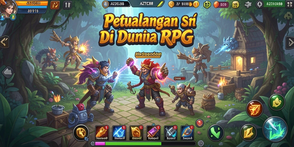 Tangkapan layar AZTEC88 menampilkan aksi seru dalam dunia RPG.