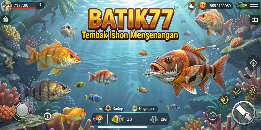 Tangkapan layar menunjukkan aksi seru dalam permainan Tembak Ikan.