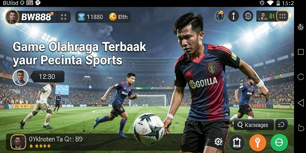 Screenshot BW888 menampilkan aksi pertandingan olahraga yang seru.