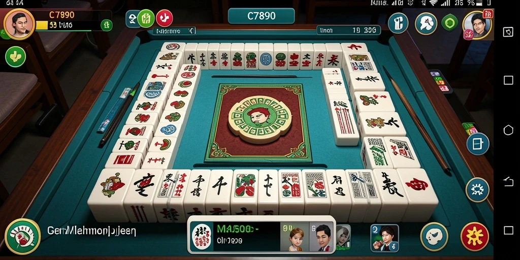 Screenshot C7890 menampilkan gameplay Mahjong yang menantang dan menyenangkan.