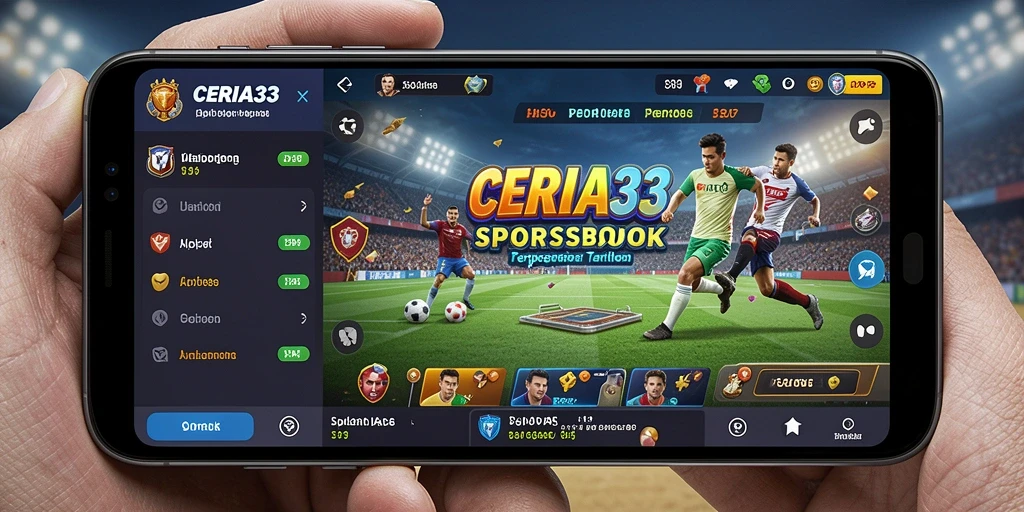 Tampilan interaktif CERIA33 dengan berbagai pilihan olahraga untuk taruhan.