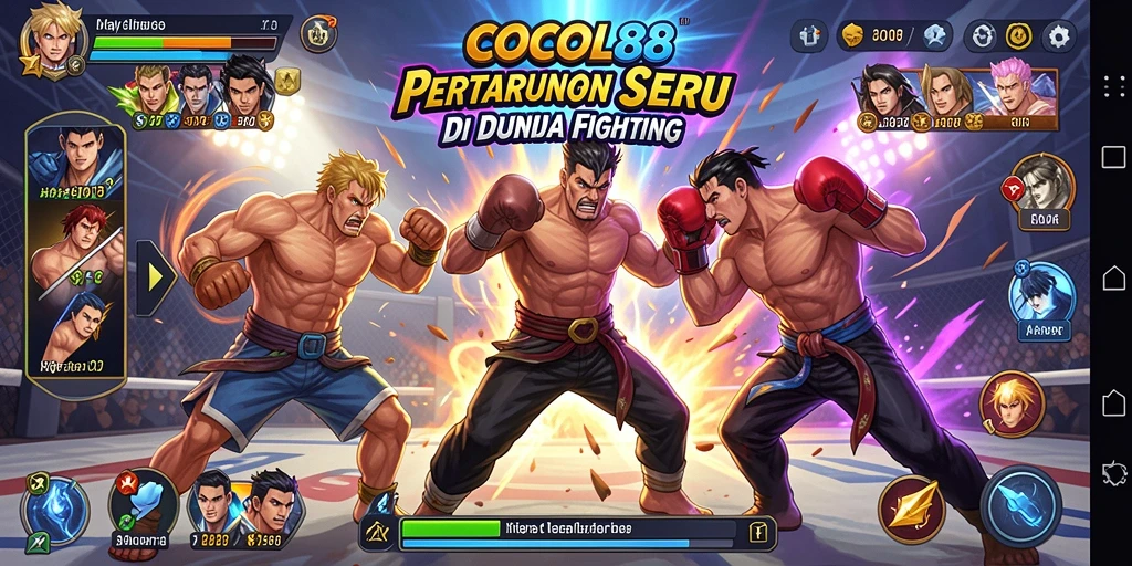 Tampilan gameplay Fighting COCOL88 yang seru dan mendebarkan.