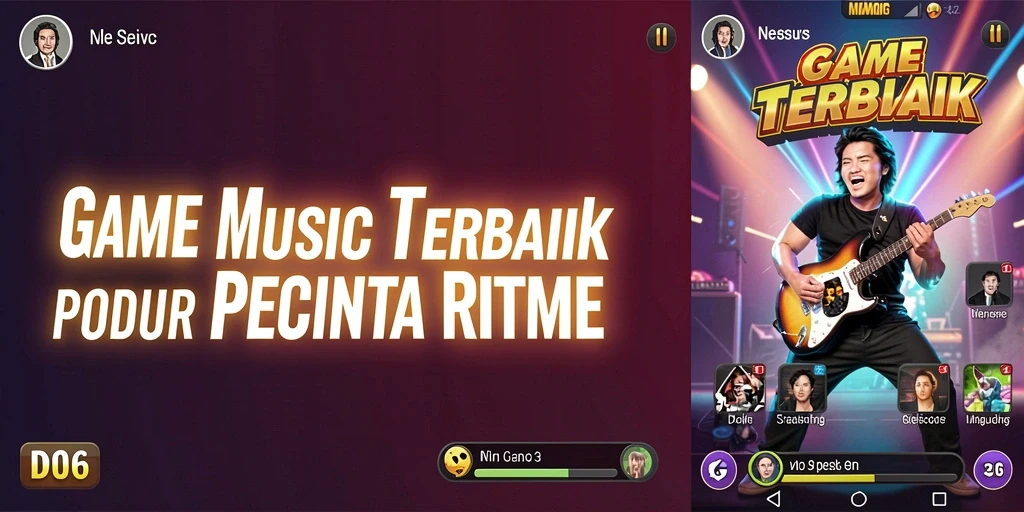 Screenshot menampilkan gameplay seru D06 dengan berbagai pilihan lagu.