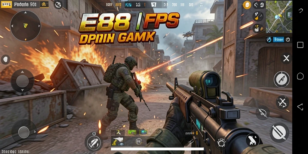 Screenshot E88 menampilkan aksi seru dalam permainan FPS.