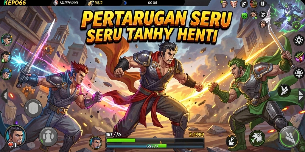 Tampilan aksi seru dari KEPO66 saat karakter bertarung.
