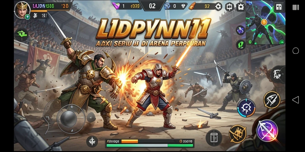Screenshot LDN11 yang menampilkan aksi intens di arena pertempuran.