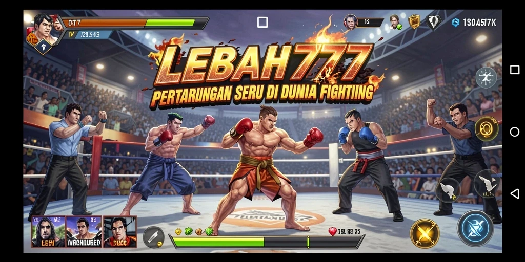 Tangkapan layar <strong>LEBAH777</strong> menampilkan aksi pertarungan yang mendebarkan dan karakter yang berwarna-warni.