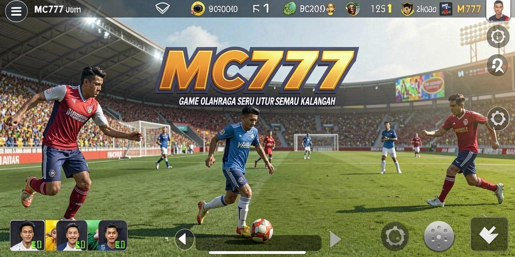Tampilan gameplay menarik dari MC777 saat beraksi di arena olahraga.