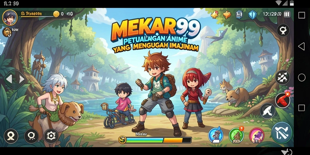 Tampilan gameplay seru dengan karakter anime yang memukau.