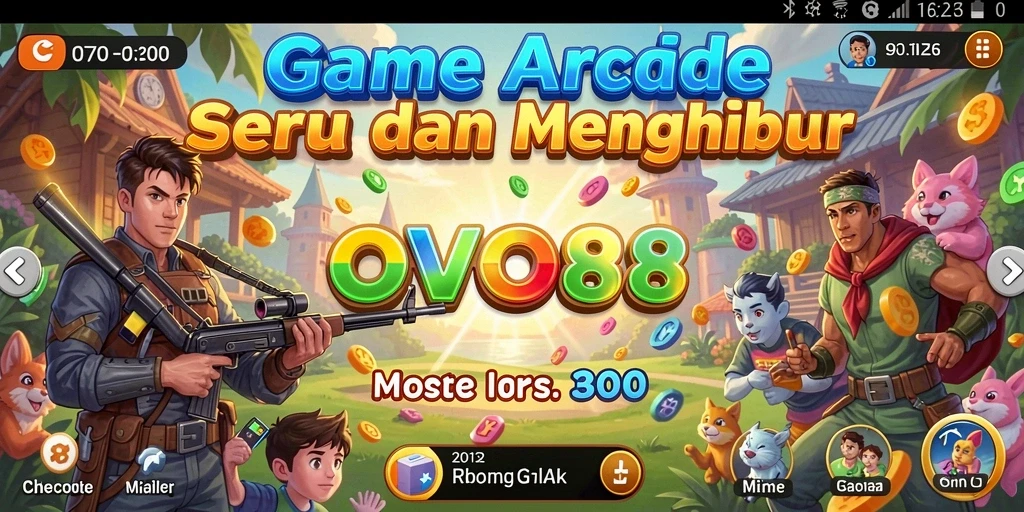 Screenshot gameplay OVO88 yang menunjukkan tantangan menarik dalam game Arcade.