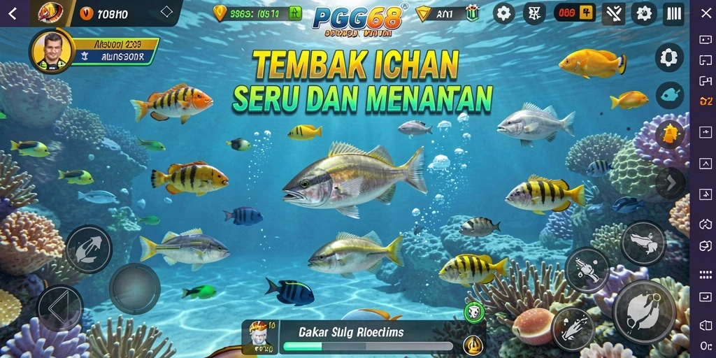Tampilan menarik gameplay PGG68 dalam menembak ikan.