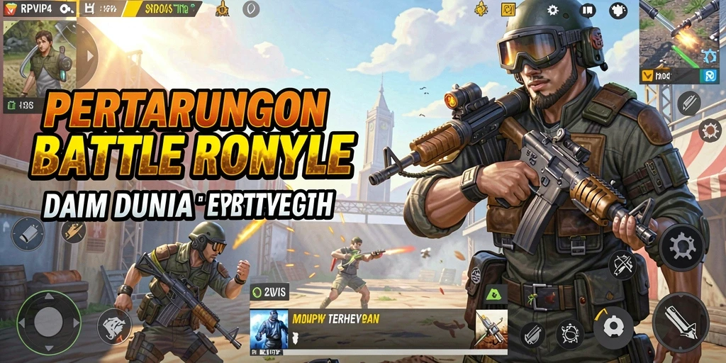 Gameplay seru RPVIP4 dalam pertarungan Battle Royale.