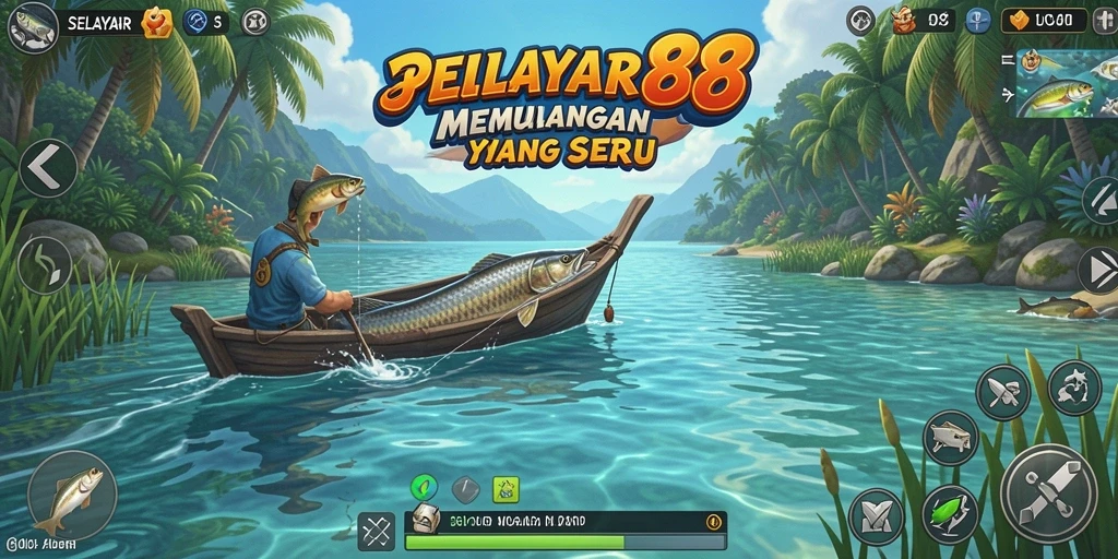 Tampilan gameplay menarik dalam SELAYAR88 saat memancing.