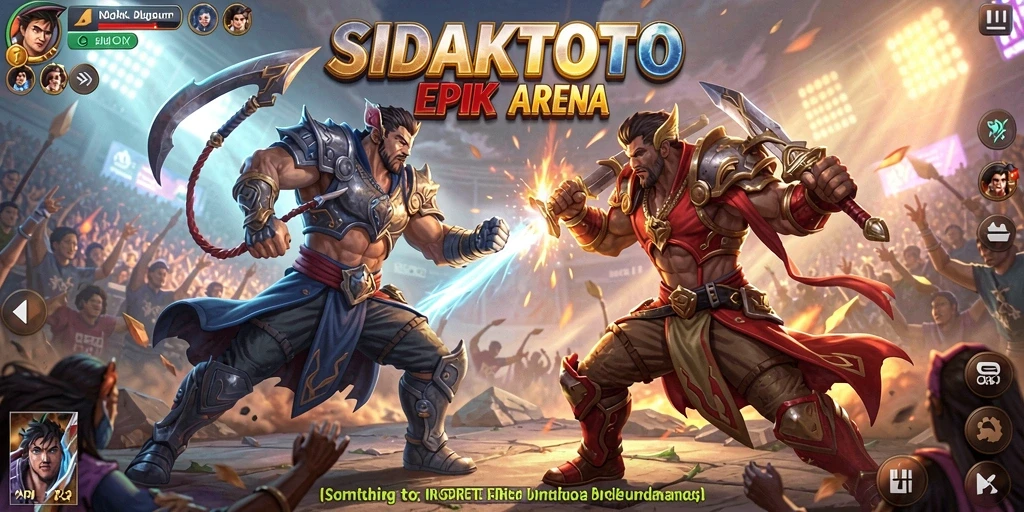 Screenshot gameplay SIDAKTOTO menampilkan pertarungan seru dan karakter yang menakjubkan.